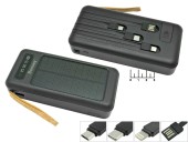 Power Bank USB 5V 2.1A 20Ah - вход micro USB + Type C Bunsey BY-14 на солнечной батарее